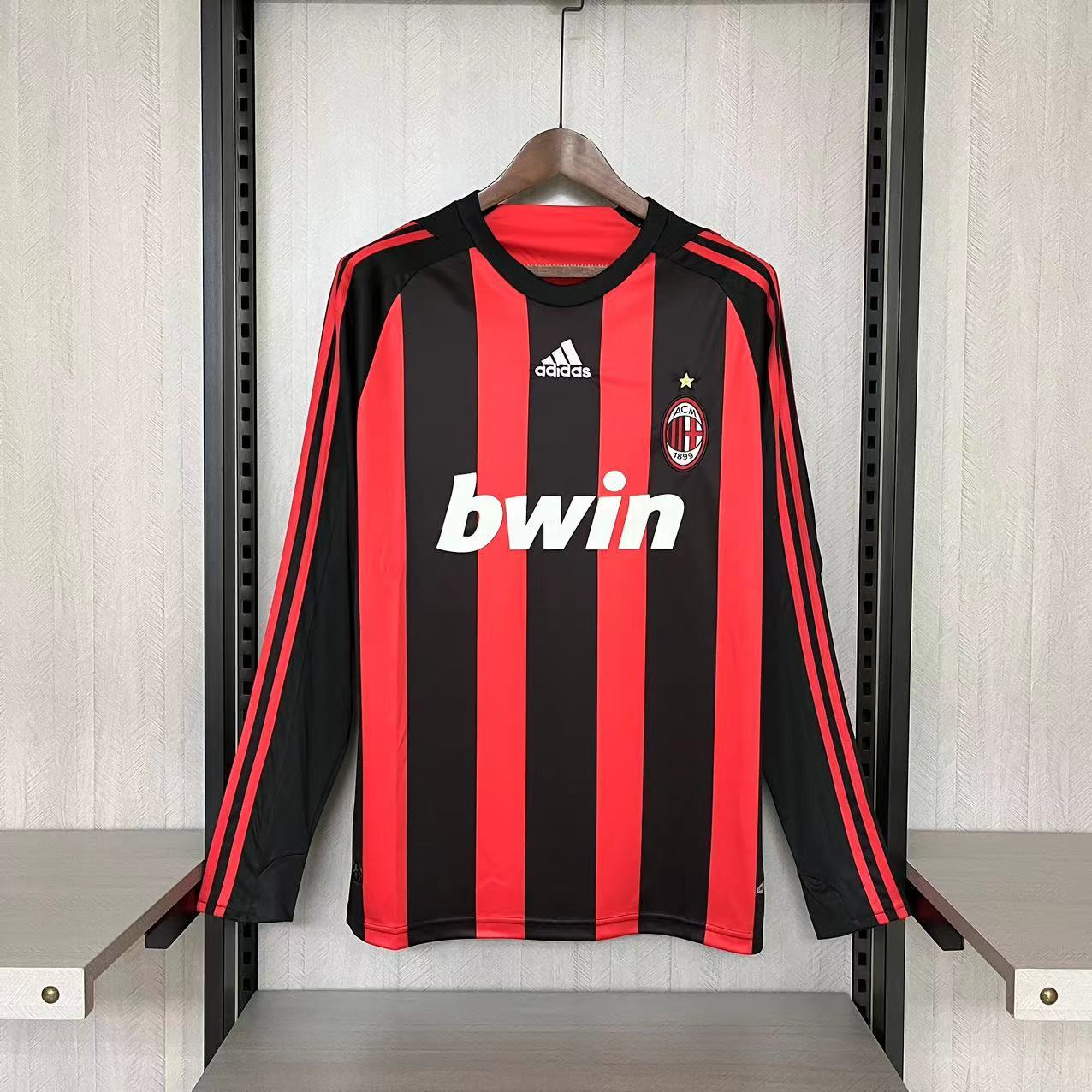Camisa Milan 08/09 Home - (Retrô) Manga Longa