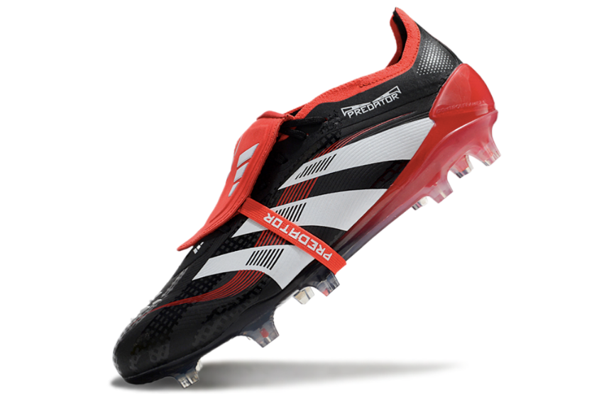 Chuteira Adidas 25 Predator Elite Tongue FG (Preta e Vermelha)