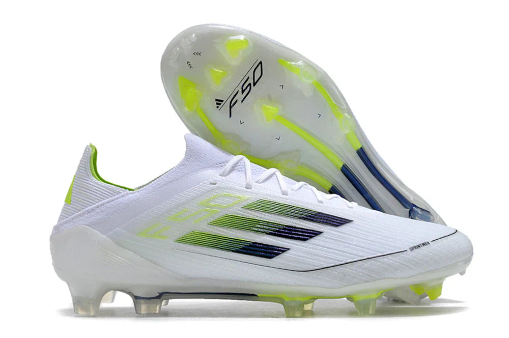 Chuteira Adidas F50 FG (Branca e Amarela)