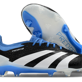 Chuteira Adidas Predator Elite FG - Branca, Preta e Azul