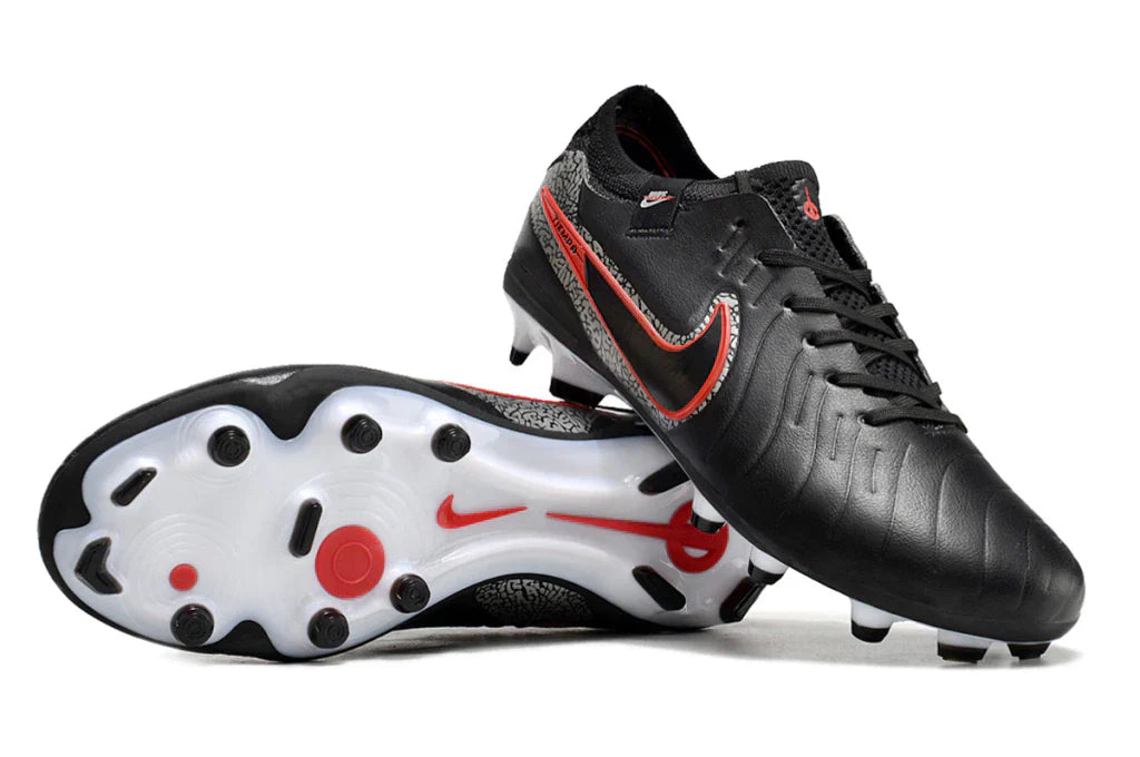 Chuteira Nike Tiempo Legend 10 FG - Preto e Vermelho