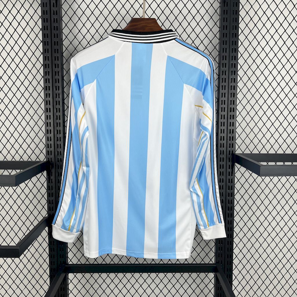 Camisa Argentina 1998 Home - (Retrô) Manga Longa