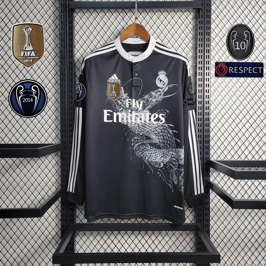 Camisa Real Madrid 14/15 Third (Todos os Patches) - (Retrô) Manga Longa