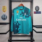 Camisa Real Madrid 17/18 Third (Todos os Patches) - (Retrô) Manga Longa