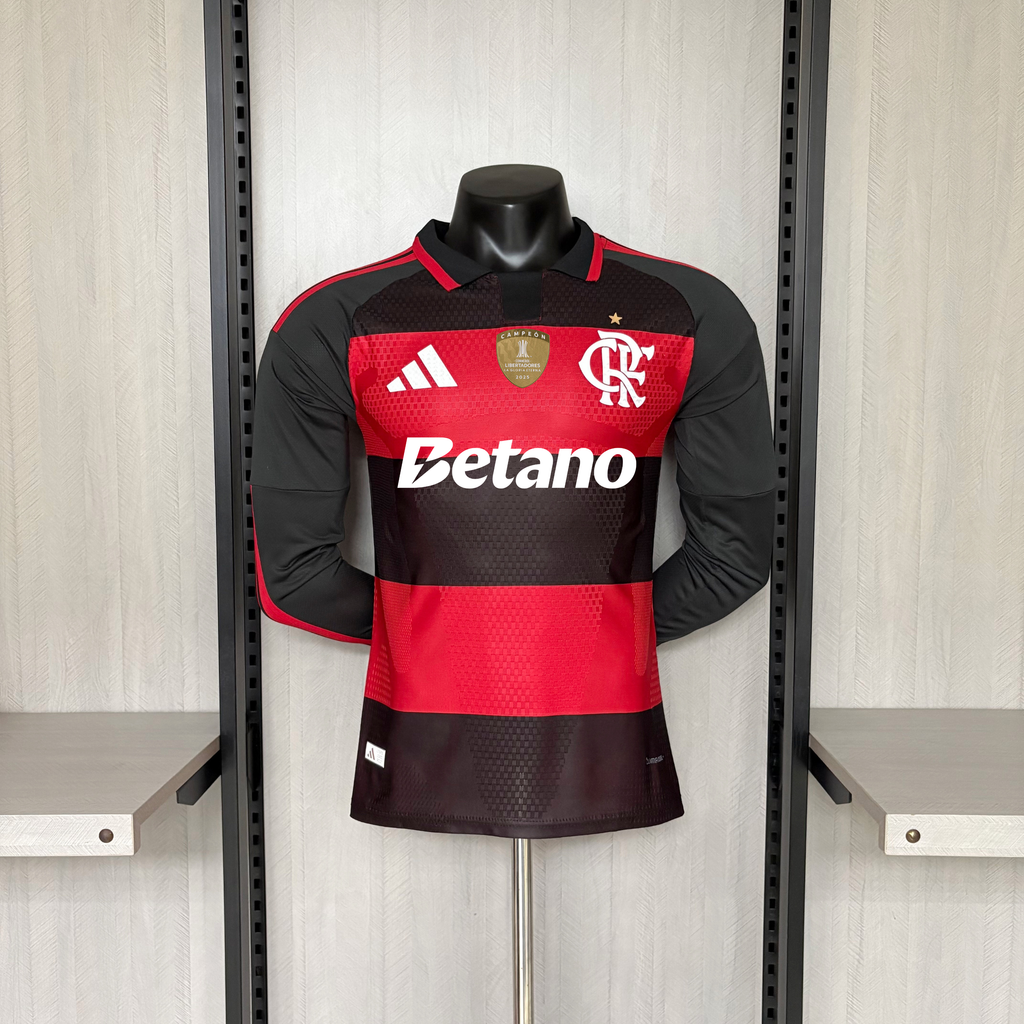 Camisa Flamengo 2026 Home (Com Patrocínio e Patch) - (Jogador) Manga Longa