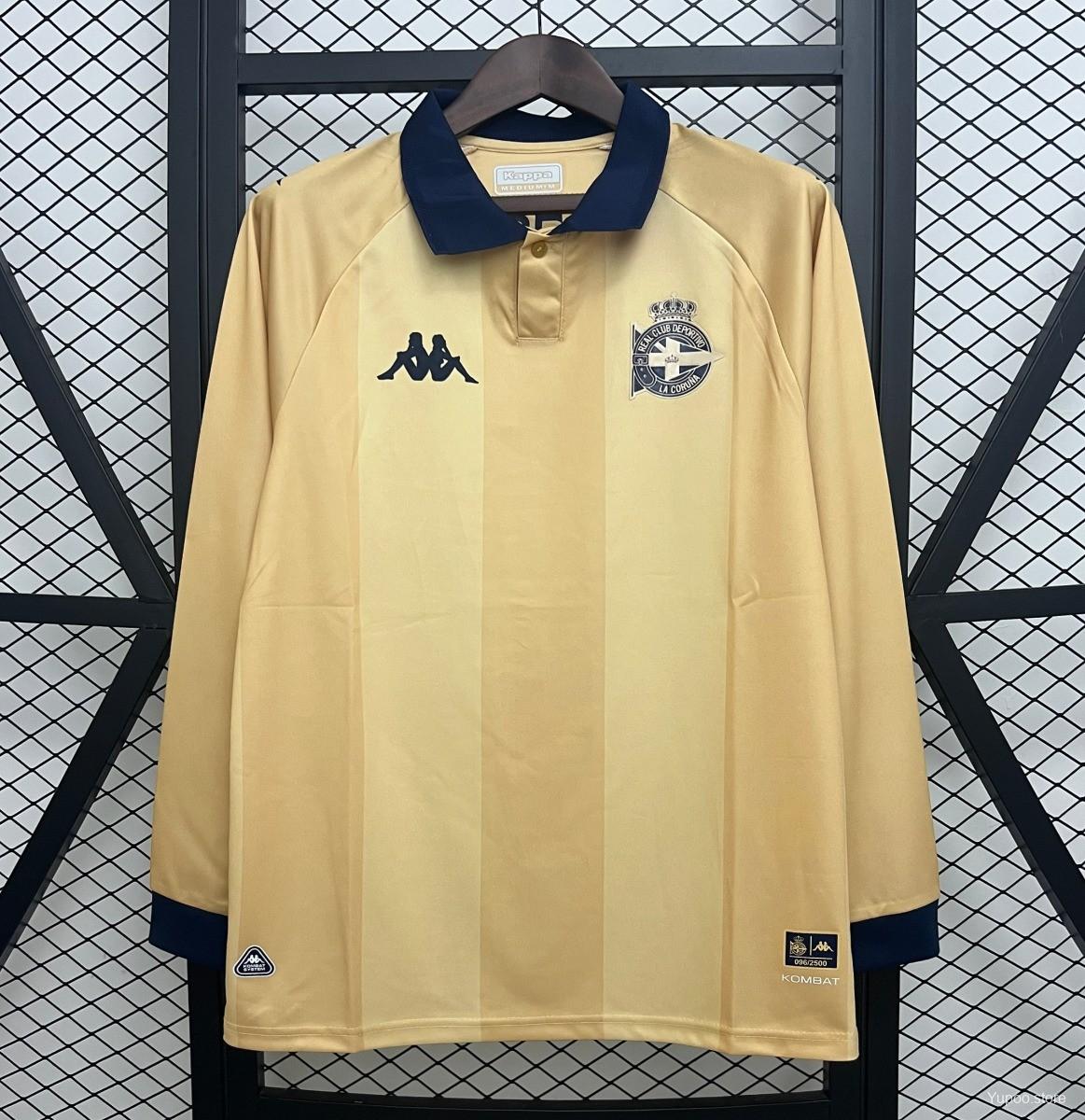 Camisa Deportivo La Coruña 24/25 Aniversário 25 Anos (La Liga 99/00) (Sem Patrocínio) - (Torcedor) Manga Longa