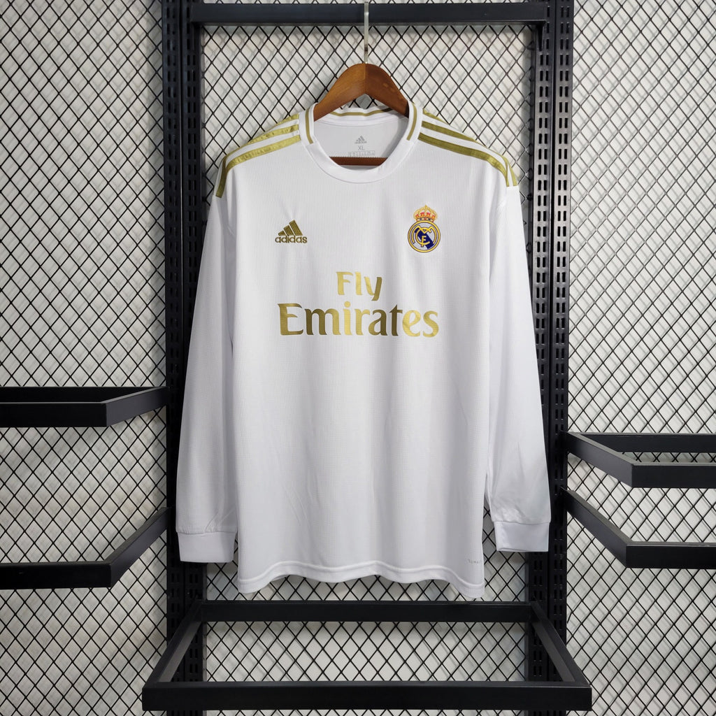 Camisa Real Madrid 19/20 Home - (Retrô) Manga Longa