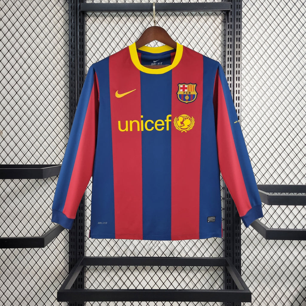 Camisa Barcelona 10/11 Home - (Retrô) Manga Longa