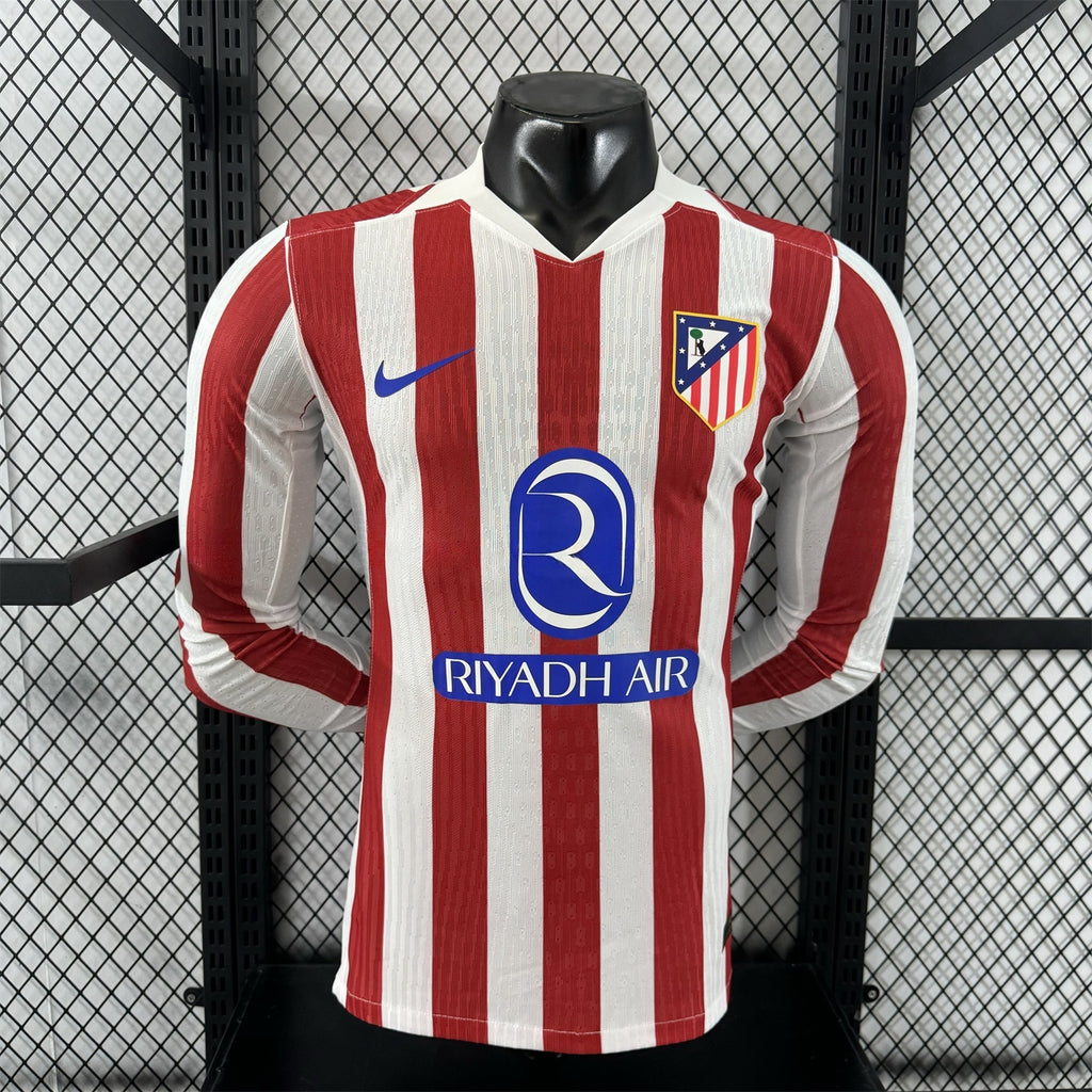 Camisa Atlético de Madrid 25/26 Home - (Jogador) Manga Longa