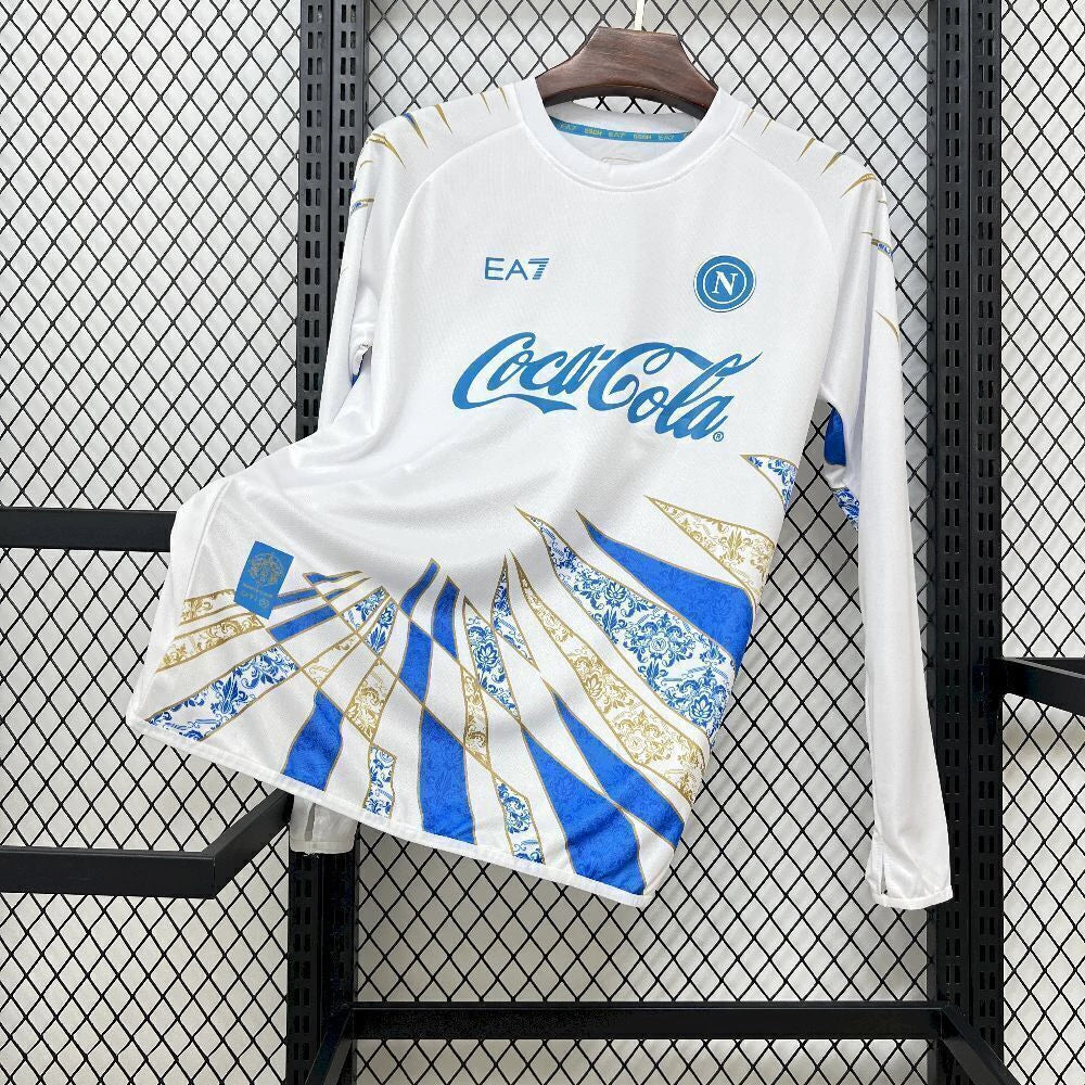 Camisa Napoli 25/26 Pré-Jogo - (Torcedor) Manga Longa