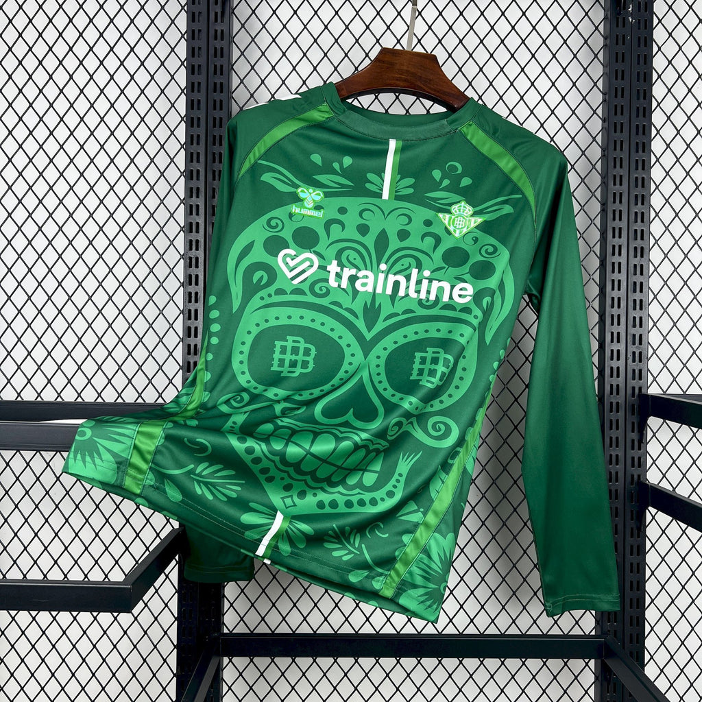 Camisa Real Betis 25/26 Pré-Jogo (Día de los Muertos) - (Torcedor) Manga Longa