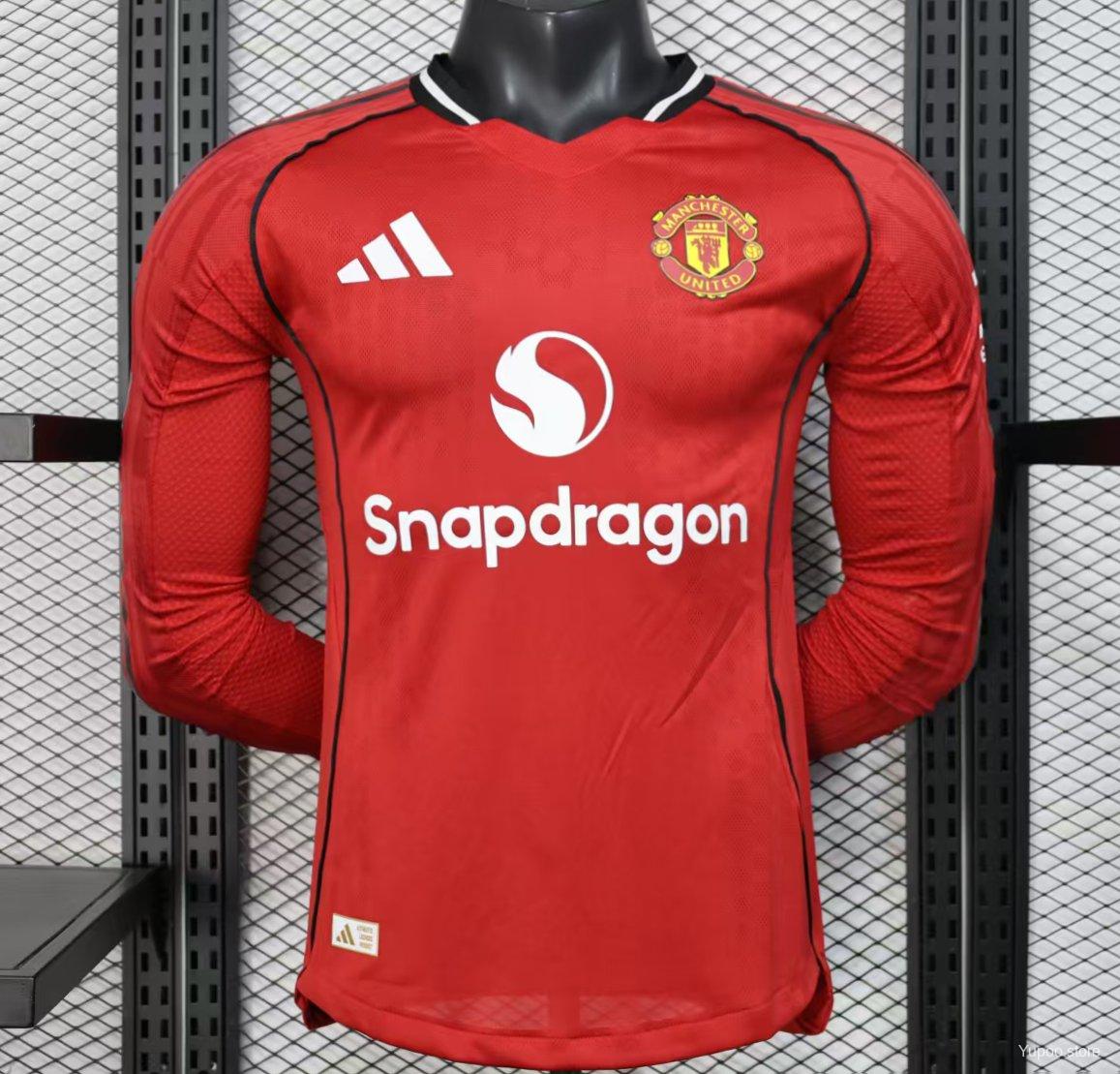 Camisa Manchester United 25/26 Home - (Jogador) Manga Longa