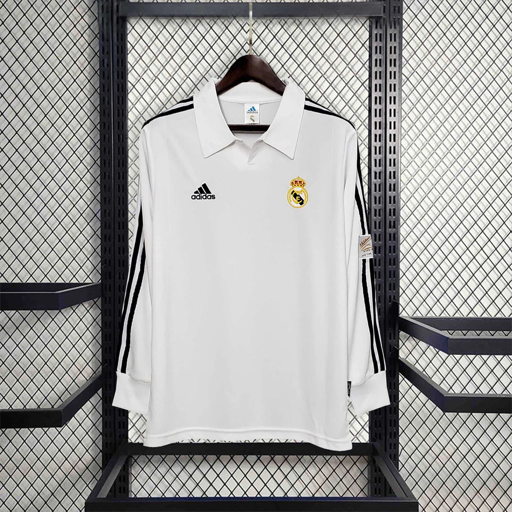 Camisa Real Madrid 01/02 Home - (Retrô) Manga Longa