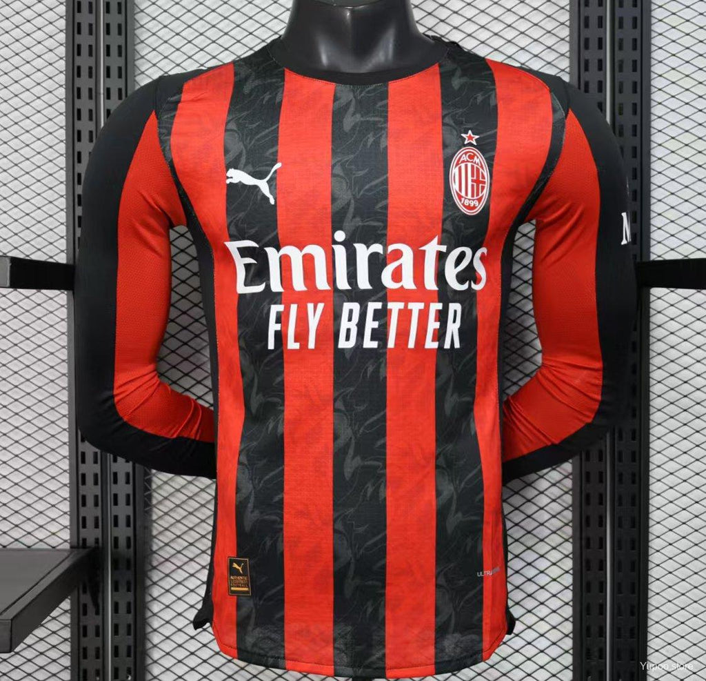 Camisa Milan 25/26 Home - (Jogador) Manga Longa