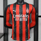 Camisa Milan 25/26 Home - (Jogador) Manga Longa