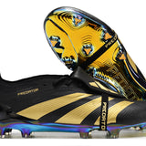 Chuteira Adidas Predator Elite Tongue FG - Preta e Dourada