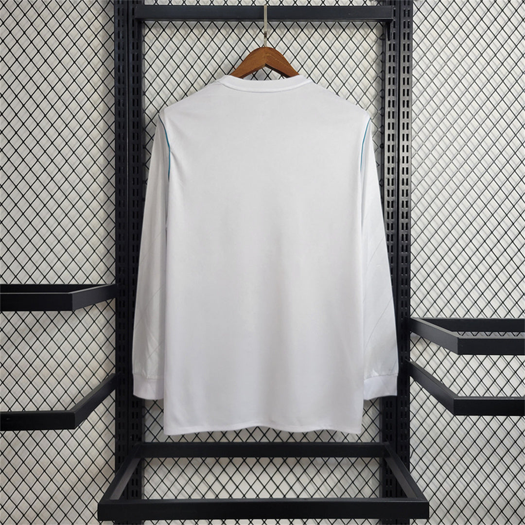 Camisa Real Madrid 17/18 Home (Todos os Patches) - (Retrô) Manga Longa