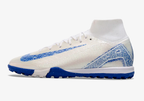 Chuteira Society Nike Air Zoom Mercurial Superfly 10 Elite TF - Branca e Azul