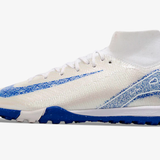 Chuteira Society Nike Air Zoom Mercurial Superfly 10 Elite TF - Branca e Azul