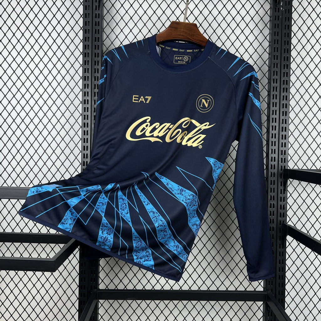 Camisa Napoli 25/26 Pré-Jogo - (Torcedor) Manga Longa