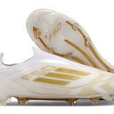 Chuteira Adidas F50 LL FG - Branca e Dourada