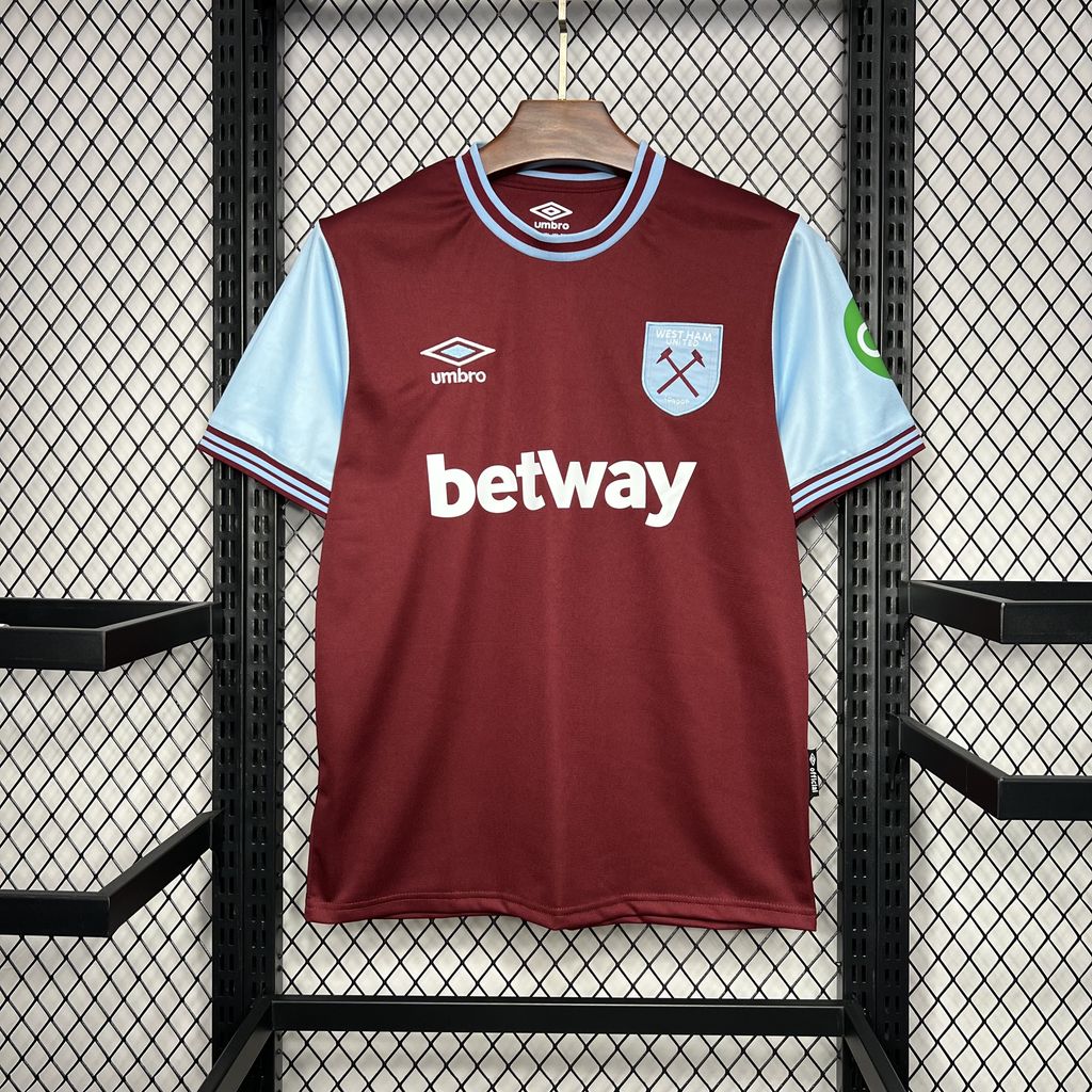 Camisa West Ham Home 24/25 - Versão (Torcedor) Masculina