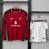 Kit Manchester United 25/26 Home - (Torcedor) Manga Longa