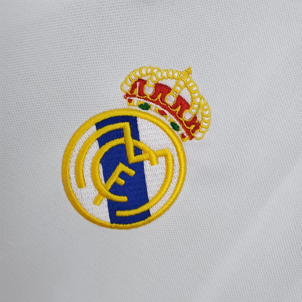 Camisa Real Madrid 01/02 Home - (Retrô) Manga Longa