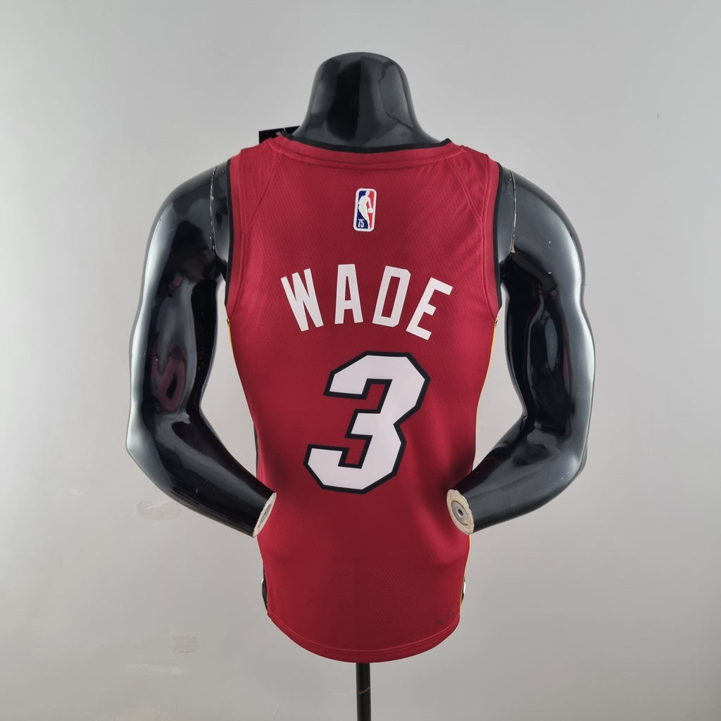 Camisa NBA Miami Heat #3 Wade - 75° Aniversário Red
