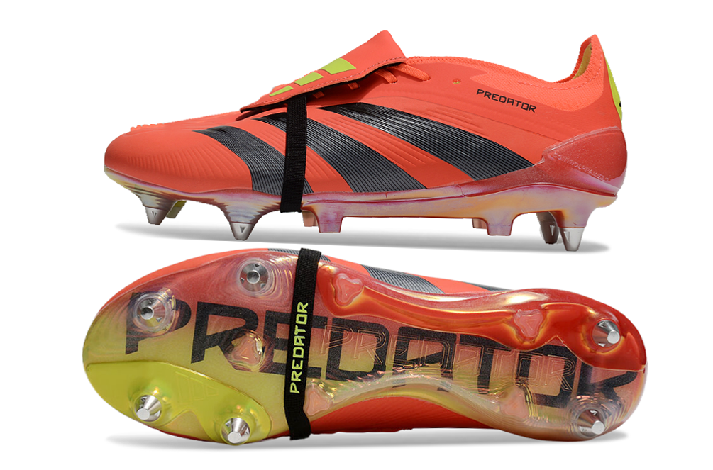 Adidas Predator Elite Fold-Over Tongue SG - Laranja, Cinza, Preta e Verde