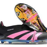 Chuteira Adidas Predator Elite Tongue FG - Preta e Rosa
