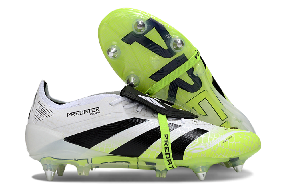 Adidas Predator Elite Fold-Over Tongue SG - Branca, Verde e Preta - Radiant Blaze Pack