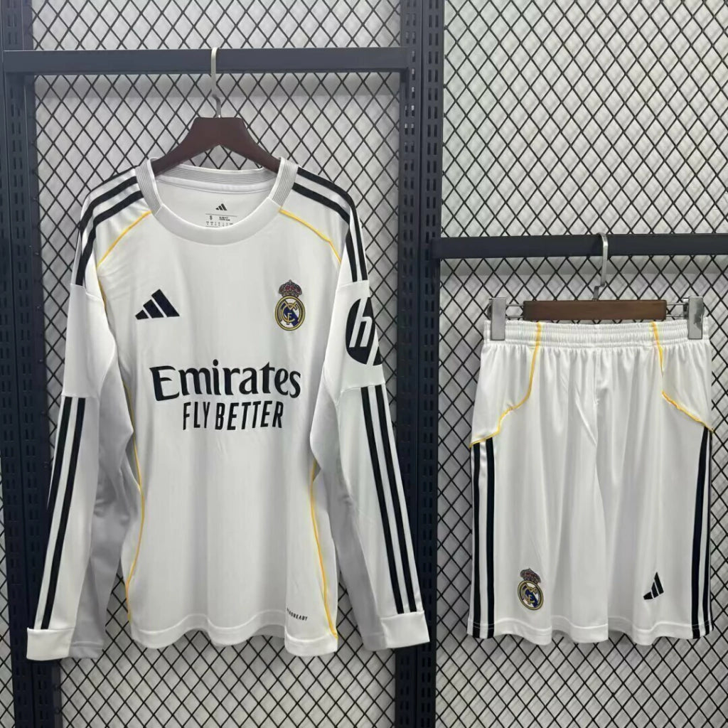 Kit Real Madrid 25/26 Home - (Torcedor) Manga Longa