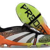 Chuteira Adidas Predator Elite Tongue FG - Branca, Laranja e Verde