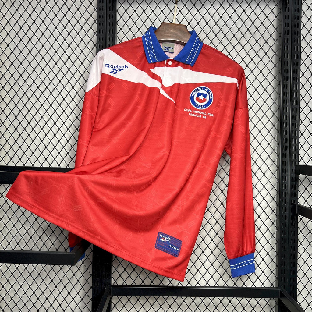 Camisa Chile 1998 Home - (Retrô) Manga Longa