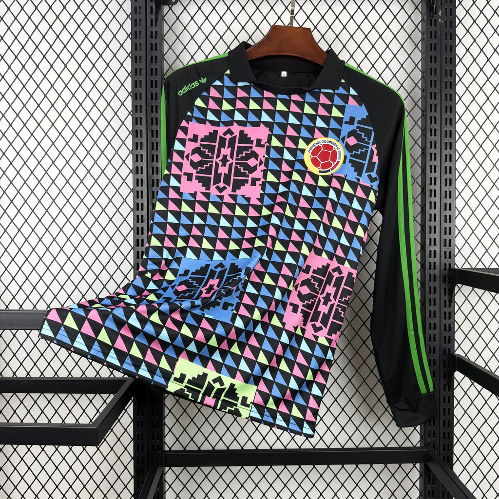 Camisa Colômbia 1990 Goleiro - (Retrô) Manga Longa