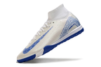 Chuteira Society Nike Air Zoom Mercurial Superfly 10 Elite TF - Branca e Azul