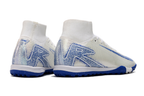 Chuteira Society Nike Air Zoom Mercurial Superfly 10 Elite TF - Branca e Azul