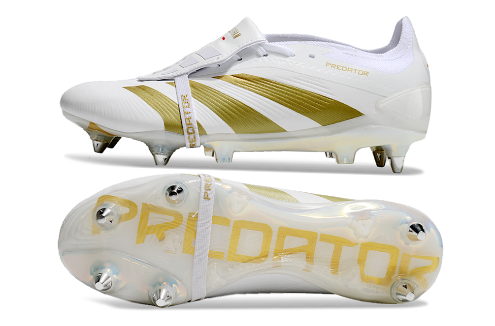 Adidas Predator Elite Fold-Over Tongue SG - Branca e Dourada