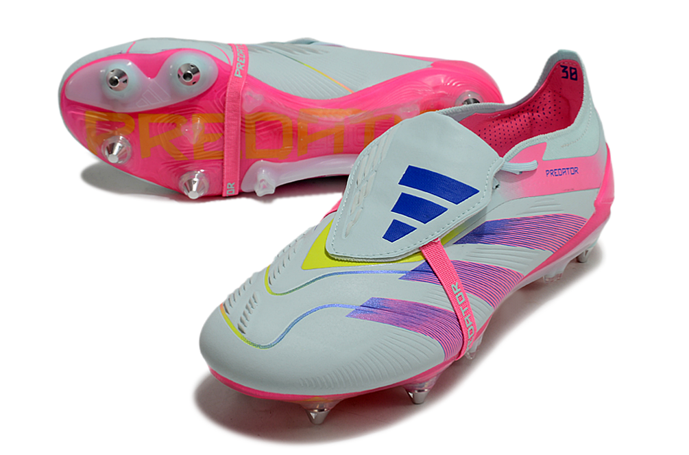 Adidas Predator Elite Fold-Over Tongue SG - Branca, Rosa e Roxa