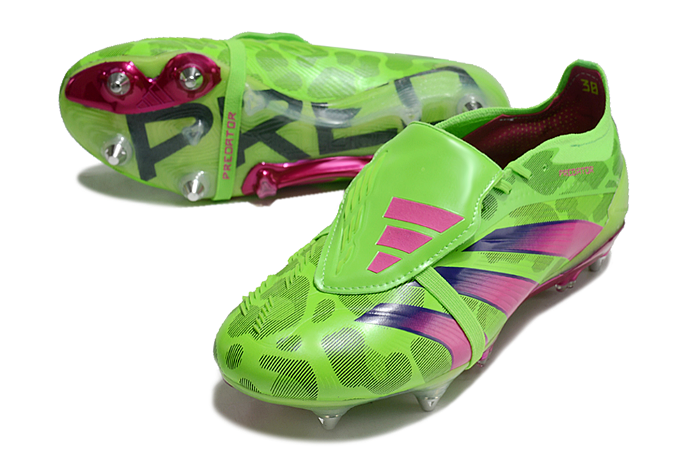 Adidas Predator Elite Fold-Over Tongue SG - Verde, Rosa e Roxa