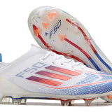 Chuteira Adidas F50 FG (Branca e Azul)