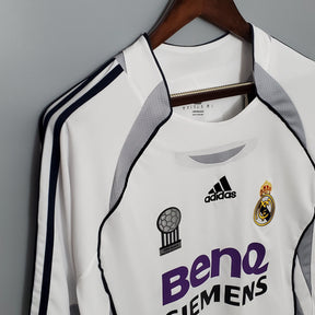 Camisa Real Madrid Titular 06/07 - Versão (Retrô) Manga Comprida