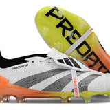 Chuteira Adidas Predator Elite Tongue FG - Branca e Laranja