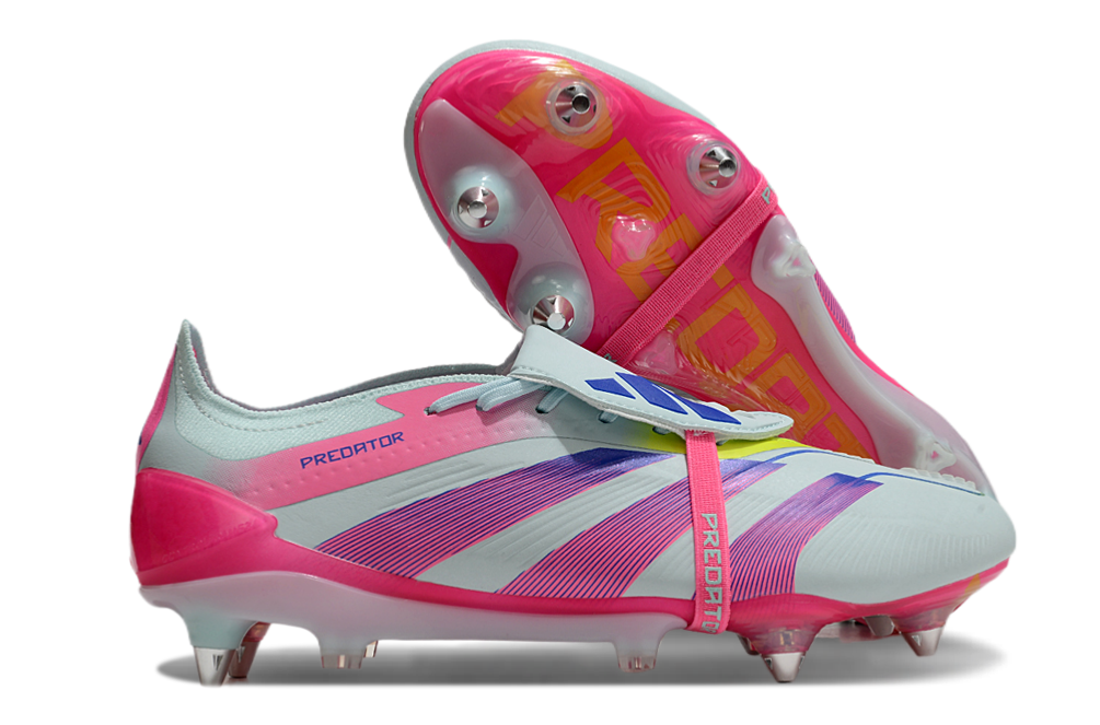 Adidas Predator Elite Fold-Over Tongue SG - Branca, Rosa e Roxa