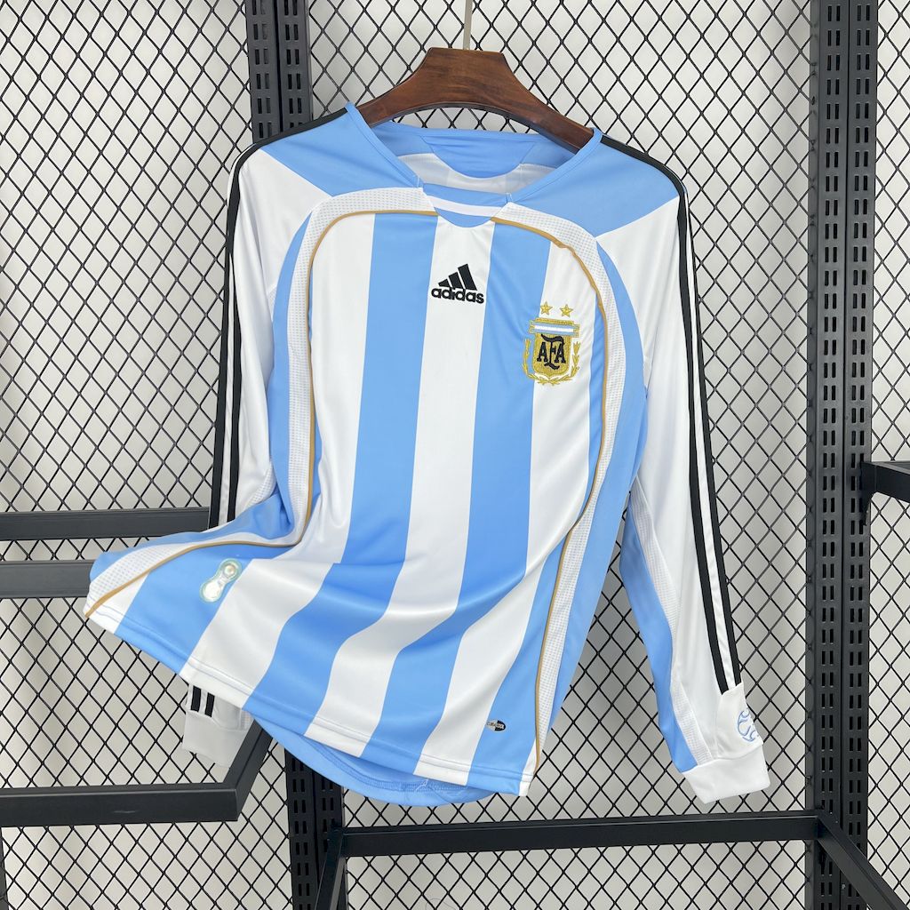 Camisa Argentina 2006 Home - (Retrô) Manga Longa