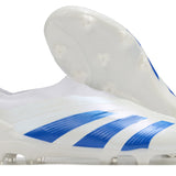 Chuteira Adidas Predator Elite Laceless FG - Branca e Azul