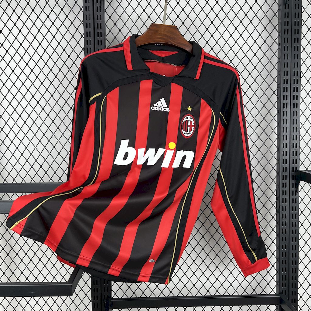 Camisa Milan Titular 06/07 - Versão (Retrô) Manga Comprida