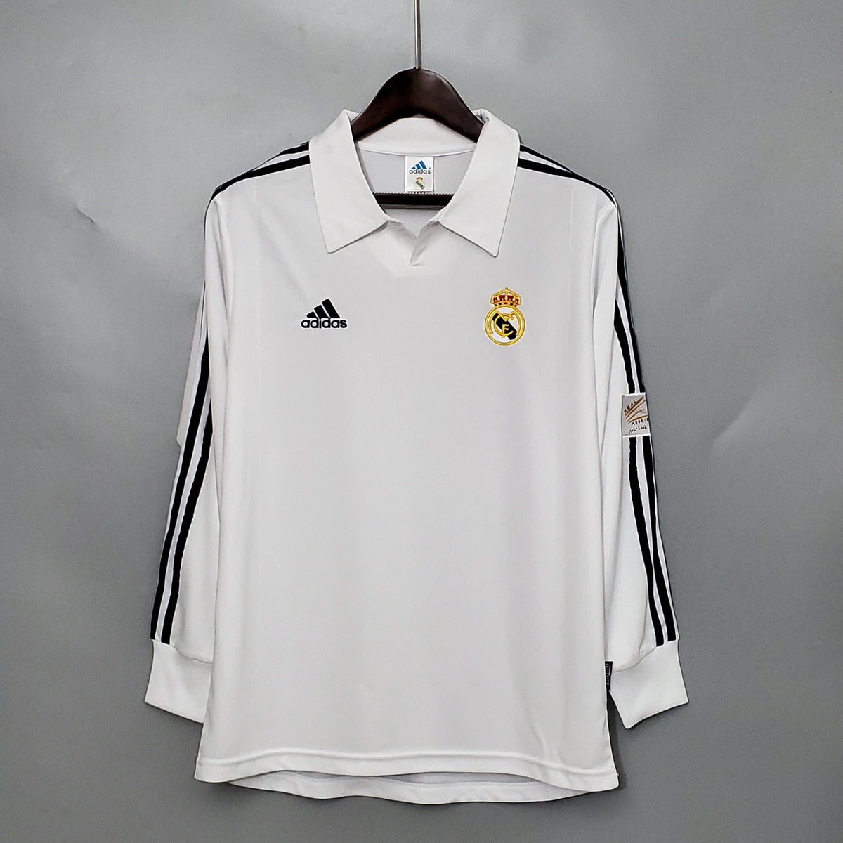 Camisa Real Madrid Titular 2002 - Versão (Retrô) Manga Comprida