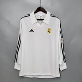Camisa Real Madrid Titular 2002 - Versão (Retrô) Manga Comprida